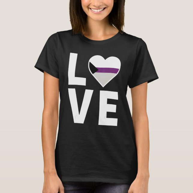 Camiseta Lgbtq Sinalizador Demissexual Heart Lgbtqia+ Love  (Frente)