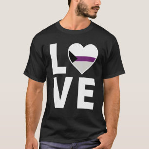 Camiseta Lgbtq Sinalizador Demissexual Heart Lgbtqia+ Love