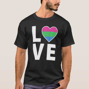 Camiseta Lgbtq Sinalizador Polisexual Heart Lgbtqia+ Love P