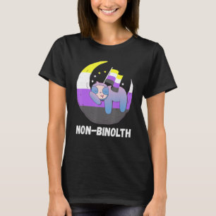 Camiseta Lgbtq Sloth Moon Sinalizador Não Binário Orgulho N