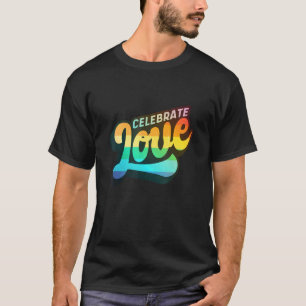 Camiseta Lgbtq+ Suporte Celebrar Edição de Cores de Amor