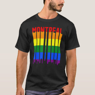 Camiseta LGBTQ Vintage Orgulho Horizonte De Montreal, Canad