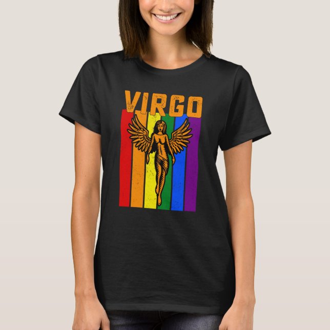 Camiseta LGBTQ Virgo Zodiac Sign Vintage Astrology (Frente)