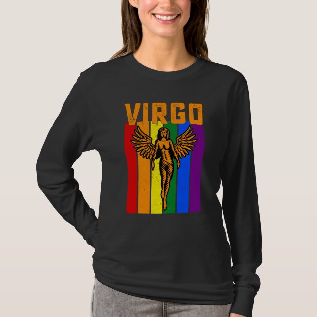 Camiseta LGBTQ Virgo Zodiac Sign Vintage Astrology (Frente)