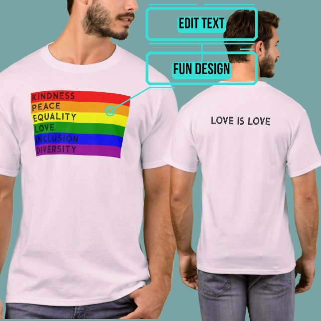 Camiseta LGBTQIA+ Abraçar Qualidades de Igualdade de Paz (Please enjoy our design and see the others in the collection.)