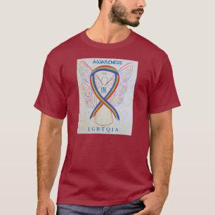 Camiseta LGBTQIA Arco-Íris Sensibilização Fita Angel T-S