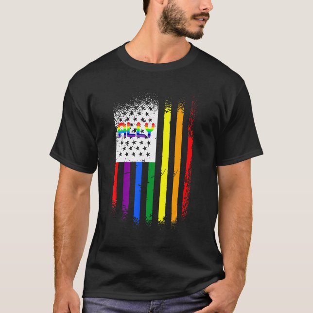 Camiseta Lgbtqia Flag Ally (Frente)