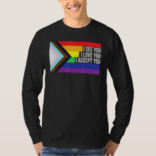 Camiseta Lgbtqia Flag Eu Te Vejo Eu Te Amo Eu Amo A Todos V