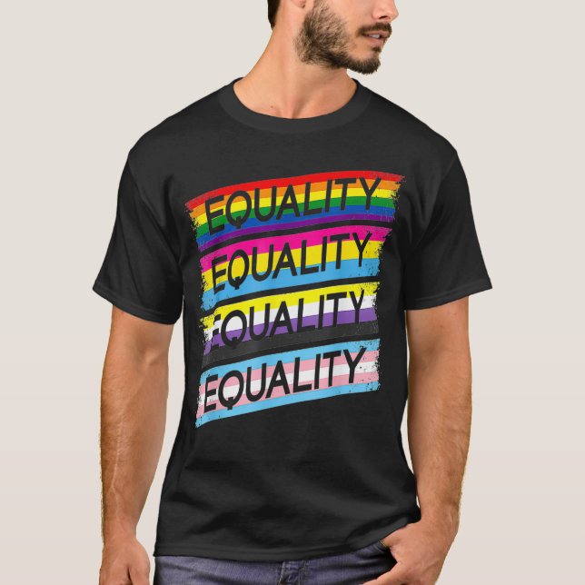 Camiseta LGBTQIA Igualdade Trans Sinalizador Não Binário Pa (Frente)