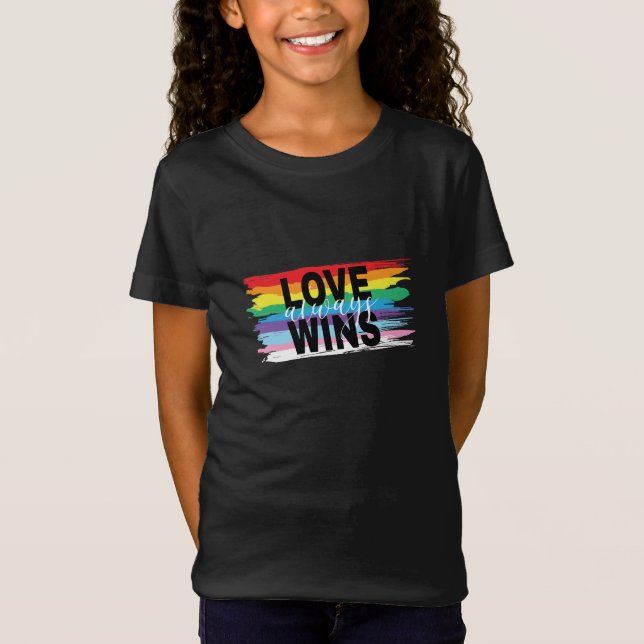 Camiseta LGBTQIA Love Sempre ganha Orgulho Arco-Íris Legal (Frente)