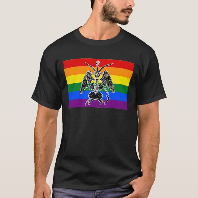 Camiseta LGBTQIA+ Orgulho Baphomet (Frente)
