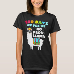 Camiseta Lhama 100 Dias De Pré K Sem Prob Apparel Menina
