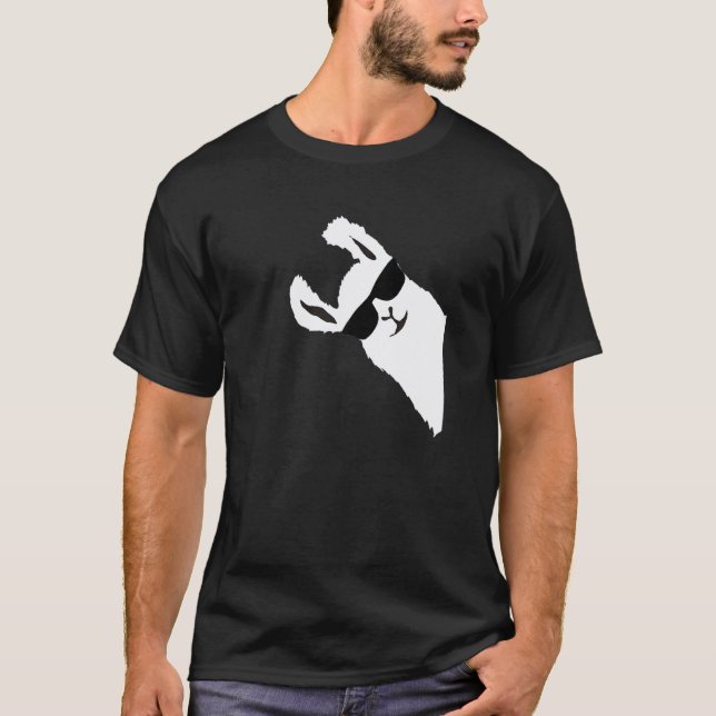 Camiseta Lhama Alpaca De Óculos De Sol (Frente)