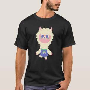 Camiseta Lhama Alpaca Dia de Escola Menino Menina Crianças