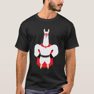 Camiseta Lhama Alpaca Engraçado Super Herói Capuz Menino, M