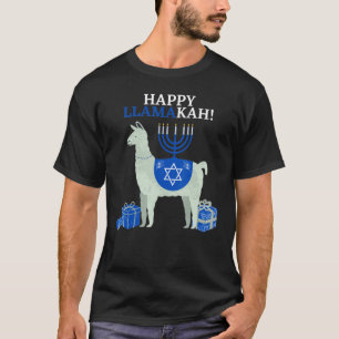 Camiseta Lhama Alpaca Fofa Feliz Hanukkah Llama Judaica