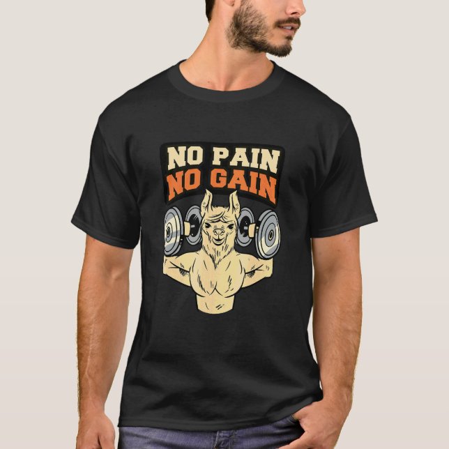 Camiseta Lhama Alpaca Sem Dor Sem Ganho (Frente)