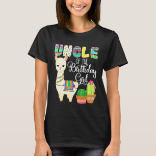 Camiseta Lhama Aniversário Tio Da Garota De Aniversário Faz