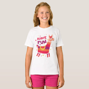 Camiseta Lhama Boho Festa Animal Divirta-se