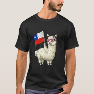 Camiseta Lhama Chile Orgulho Chileno Raízes Chilenas Bandei
