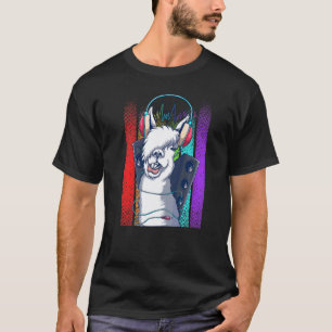 Camiseta Lhama Colorida do Arco-íris da Festa Animal