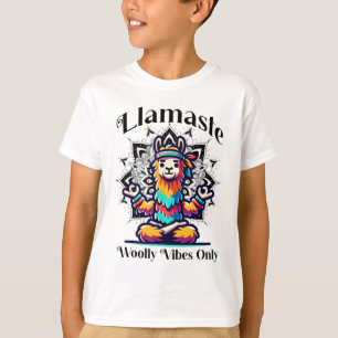 Camiseta Lhama Colorida Meditando Para Amantes de Yoga