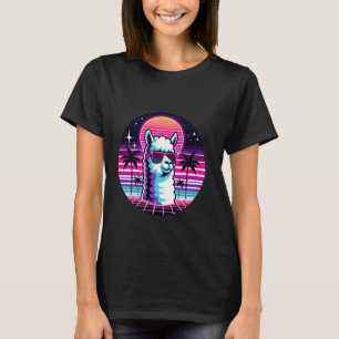 Camiseta Lhama com Óculos de Sol Estilo Retrô