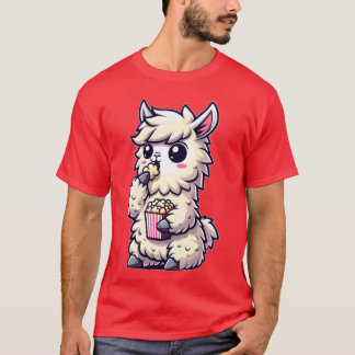 Camiseta Lhama com Pipoca Cinema Carnaval vintage