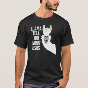 Camiseta Lhama Conta Sobre Jesus Bíblia Cristã Evangelho
