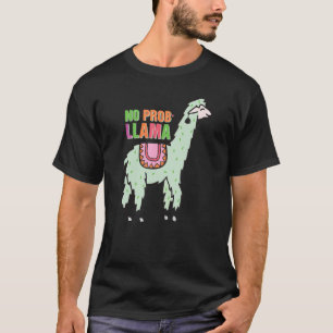 Camiseta Lhama Cute Sem Problema Arco-íris Animal Retro Vin