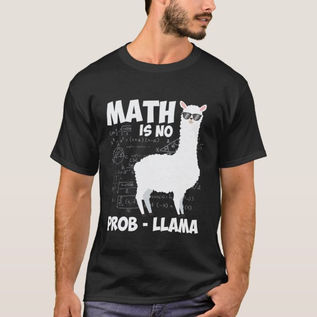 Camiseta Lhama da Matemática a Matemática Não é Problema Lh (Frente)