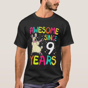 Camiseta Lhama Dabbing Incrível de 9 Anos de Idade no 9º An
