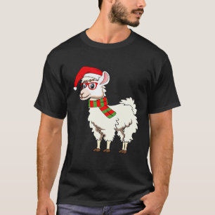 Camiseta Lhama Dabbing Papai Noel Óculos Hipster Amante de
