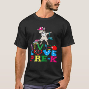 Camiseta Lhama Dabbing Pré K Amor Escola de jardim de infân