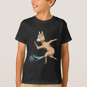 Camiseta Lhama de Boliche Lhama Jogando Boliche Lhama