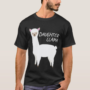 Camiseta Lhama de Família Correspondente Lhama Filha para C
