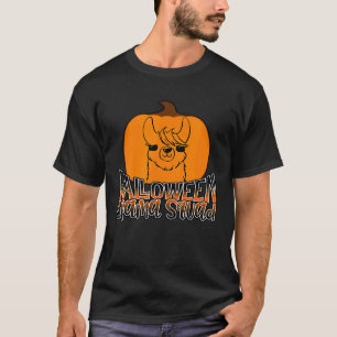 Camiseta Lhama de Halloween Llama de Abóbora Esquadrão