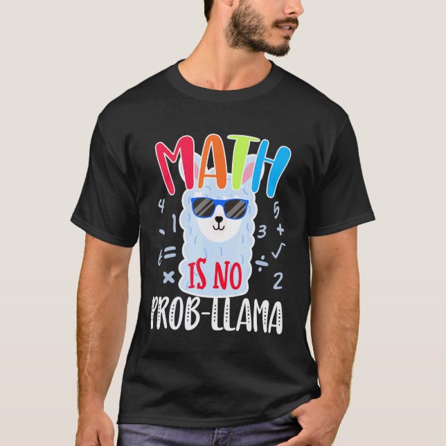 Camiseta Lhama de Matemática Escolar A Matemática Não é Pro (Frente)