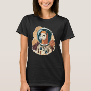 Camiseta Lhama Divertida no Espaço Exterior em Alpaca Astro