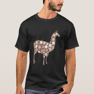Camiseta Lhama Engraçada de Bolinhas Marrons no Dia Interna