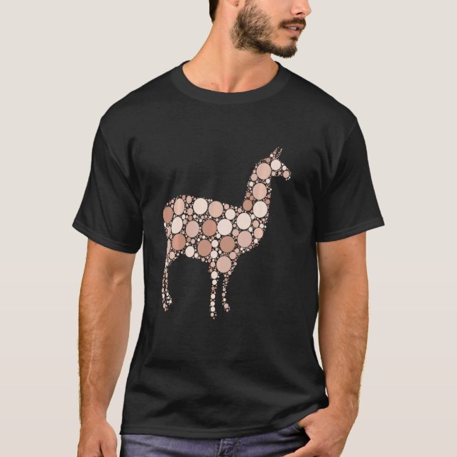 Camiseta Lhama Engraçada de Bolinhas Marrons no Dia Interna (Frente)