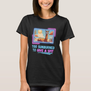 Camiseta Lhama Engraçada Muito Queimada de Sol para Dar um