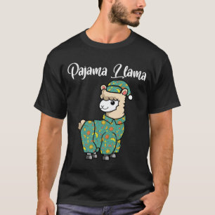 Camiseta Lhama engraçada pijama lhama cama hora pijama alpa