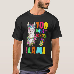 Camiseta Lhama engraçado 100 dias de escola professor aluno