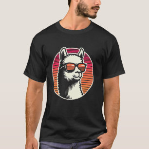 Camiseta Lhama engraçado e descolado com óculos de sol
