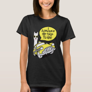 Camiseta Lhama Eu Sobrevivi à Minha Viagem Para a Cidade de