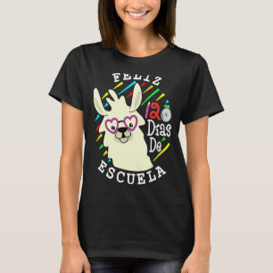 Camiseta Lhama Feliz 120 Dias De Escola 120 Dias De Escola