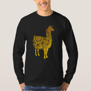 Camiseta Lhama Floral Lhamas Silhueta De Lhama Flor Fofo