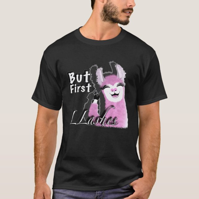 Camiseta Lhama Fofa com cílios longos Premium (Frente)