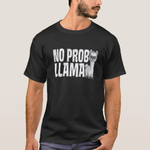 Camiseta Lhama Fofa Sem Problema Arco-Íris Animal Retro Vin